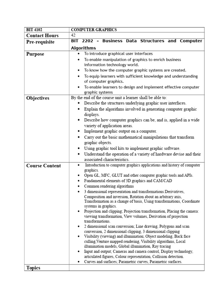 Bit4102 Computer Graphics | PDF | Data Compression | Computer Aided Design