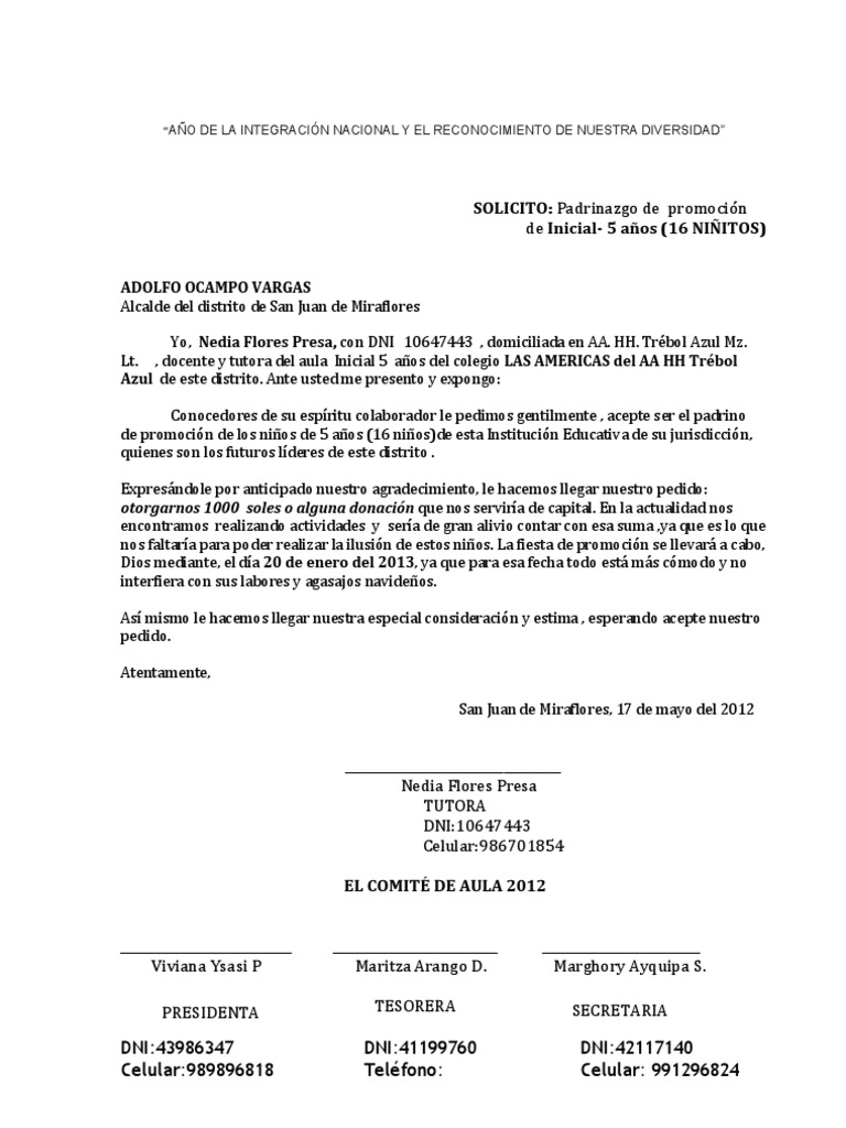 Carta Padrino  Godparent