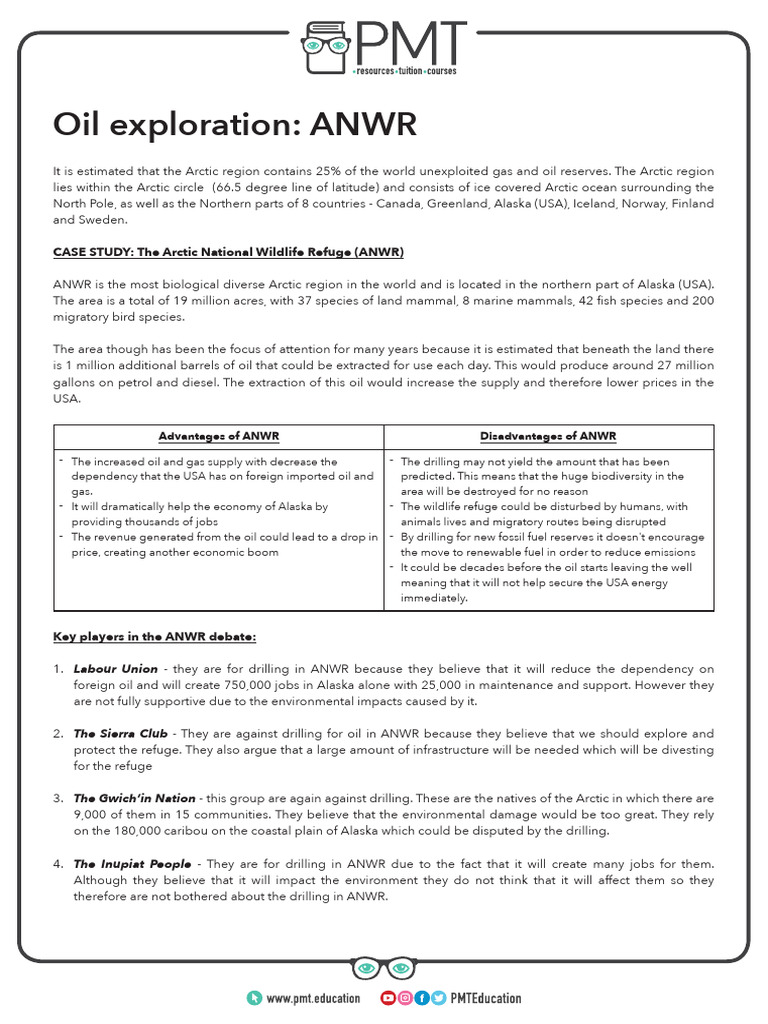 Oil Exploration (ANWR) | PDF | Arctic | Petroleum