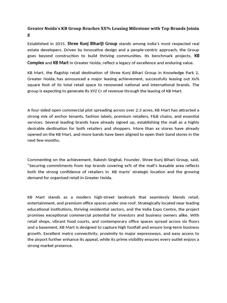 Press Release - KB Group | PDF