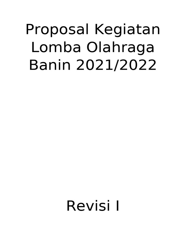 Proposal Kegiatan Lomba Olahraga Banin | PDF