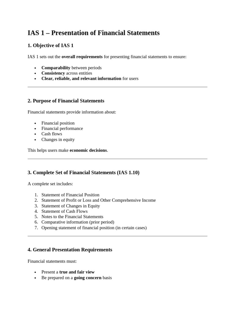 IAS 1 Presentation | PDF