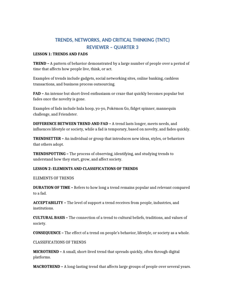 TNTC Reviewer Following Format | PDF | Psychological Concepts | Psychology