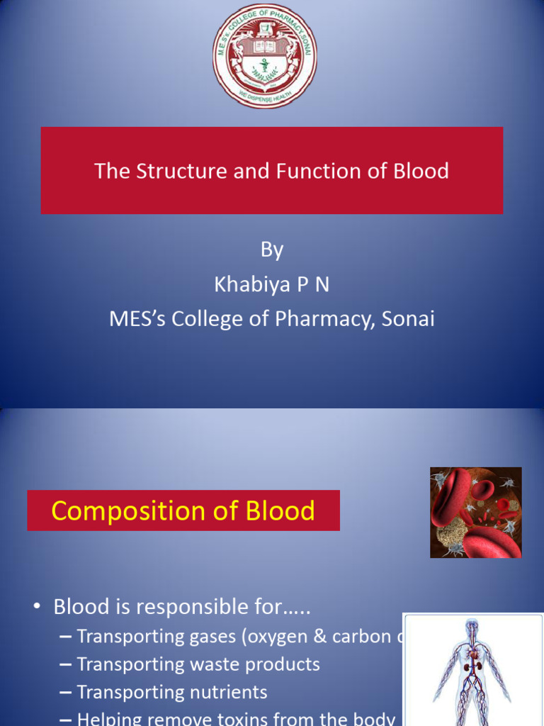 The Structure and Function of Blood | PDF | Blood Cell | Blood