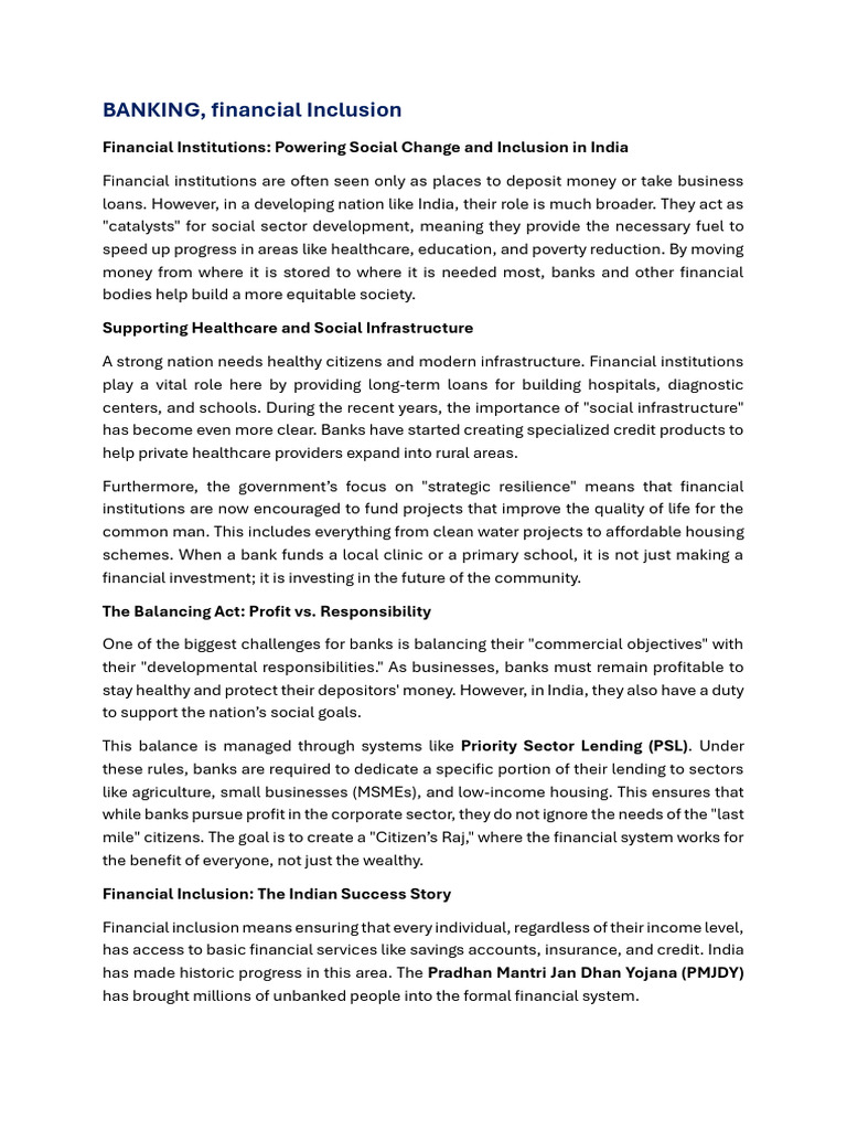 BANKING | PDF | Financial Inclusion | Banks