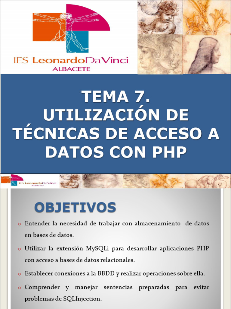 Tema 7 Utilizacion de Tecnicas de Acceso A Datos Con PHP | PDF | SQL | Php