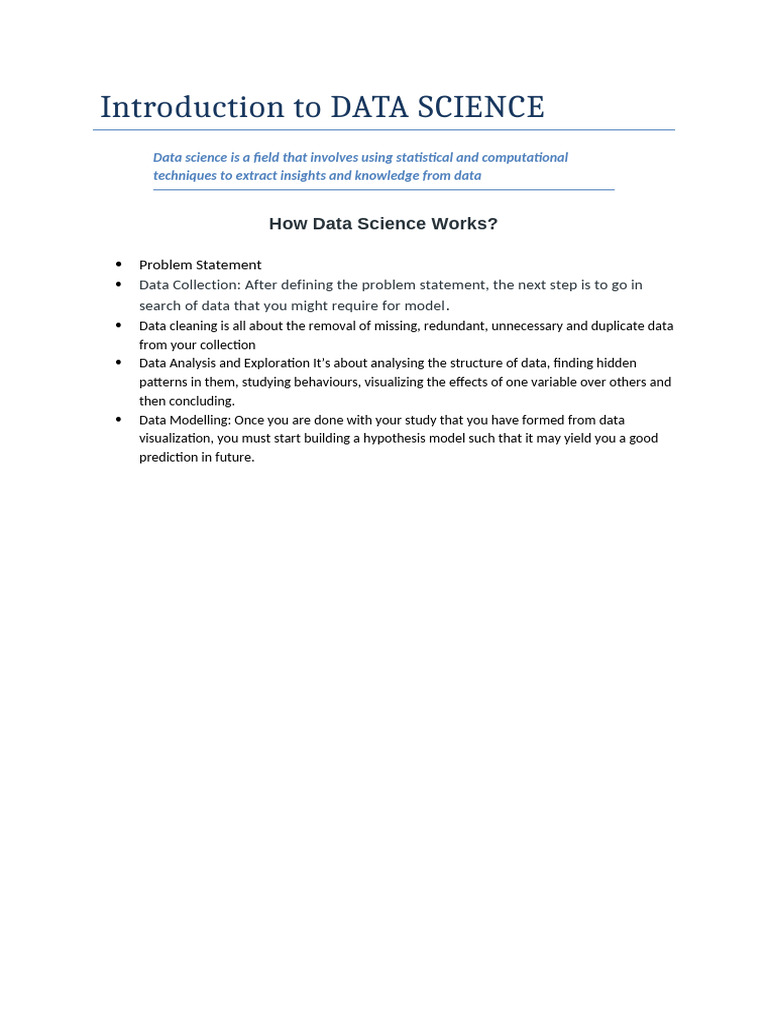Introduction To DATA SCIENCE | PDF