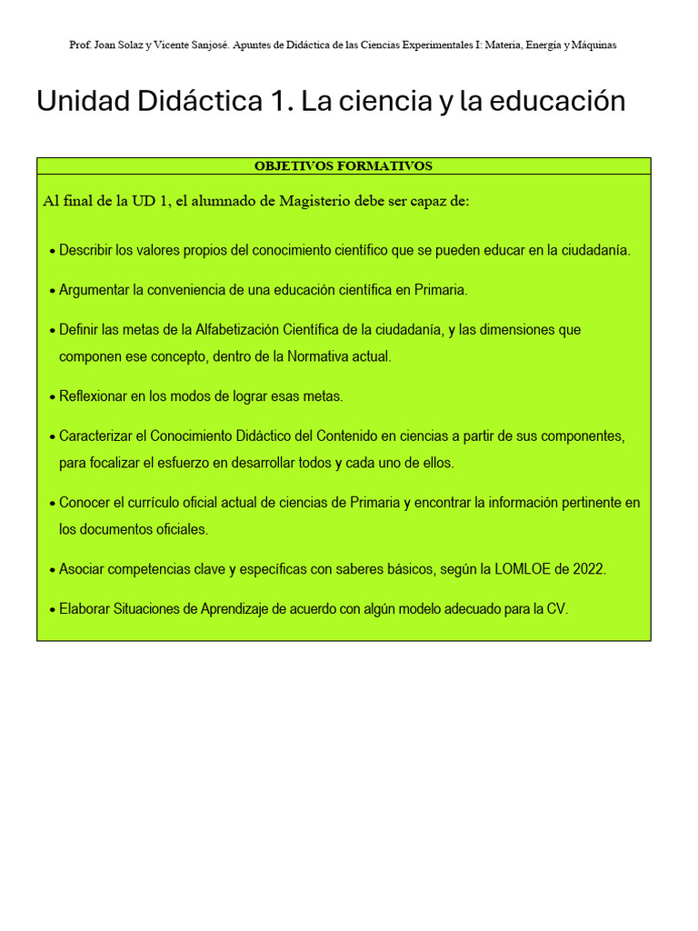 Apuntes - UD1 - C 2025 - 2026 | PDF | Plan de estudios | Maestros