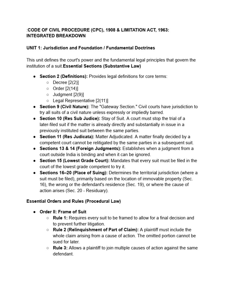 CPC Sections and Order | PDF | Lawsuit | Discovery (Law)