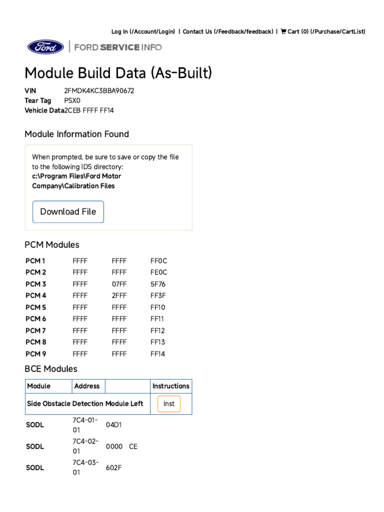 Module Build Data (As-Built) | PDF | Motor Vehicle | Automotive Industry