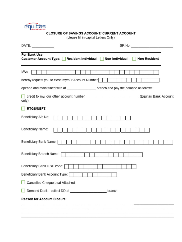 Annexure 1 Account Closure Request Form 2024 7bd4c0087d | PDF | Banks ...