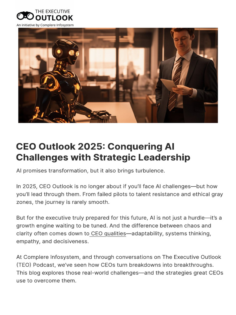 CEO Qualities : Leading with Vision and Purpose | PDF | Artificial ...