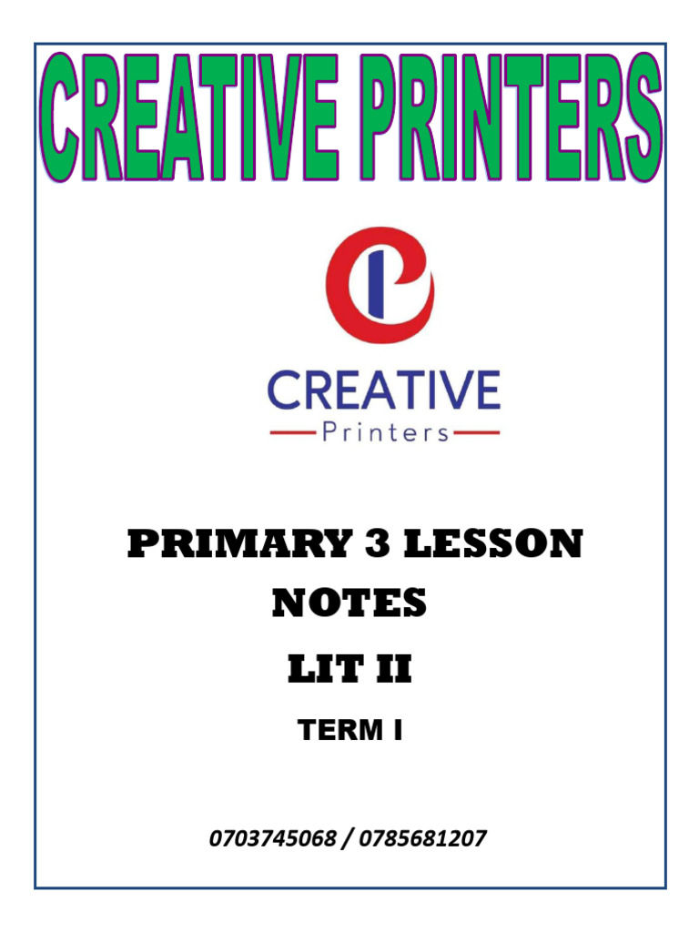 #Creative Printers Lit II Lesson Notes | PDF | Map | Communication