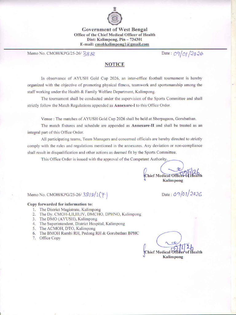 Ayush Gold Cup Rules & Regulations | PDF