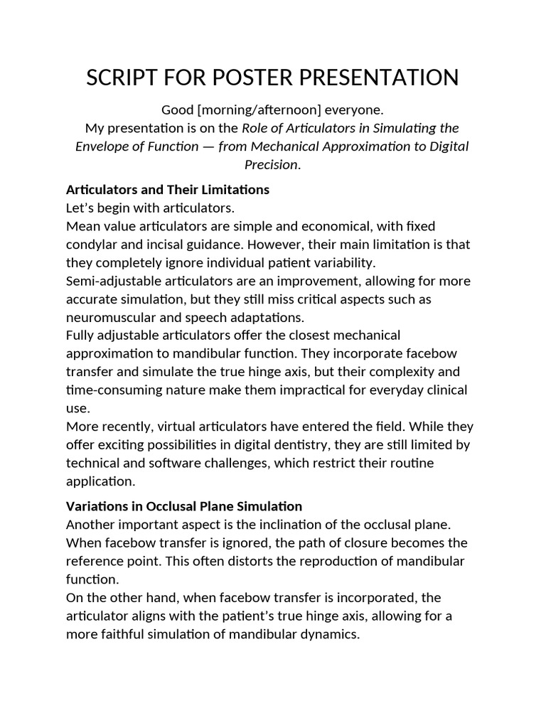 Script for Poster Presentation (1) | PDF | Simulation