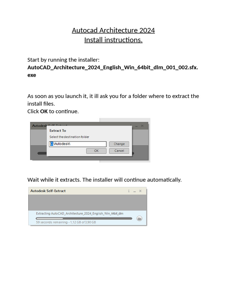 Autocad Architecture Install Instructions | PDF