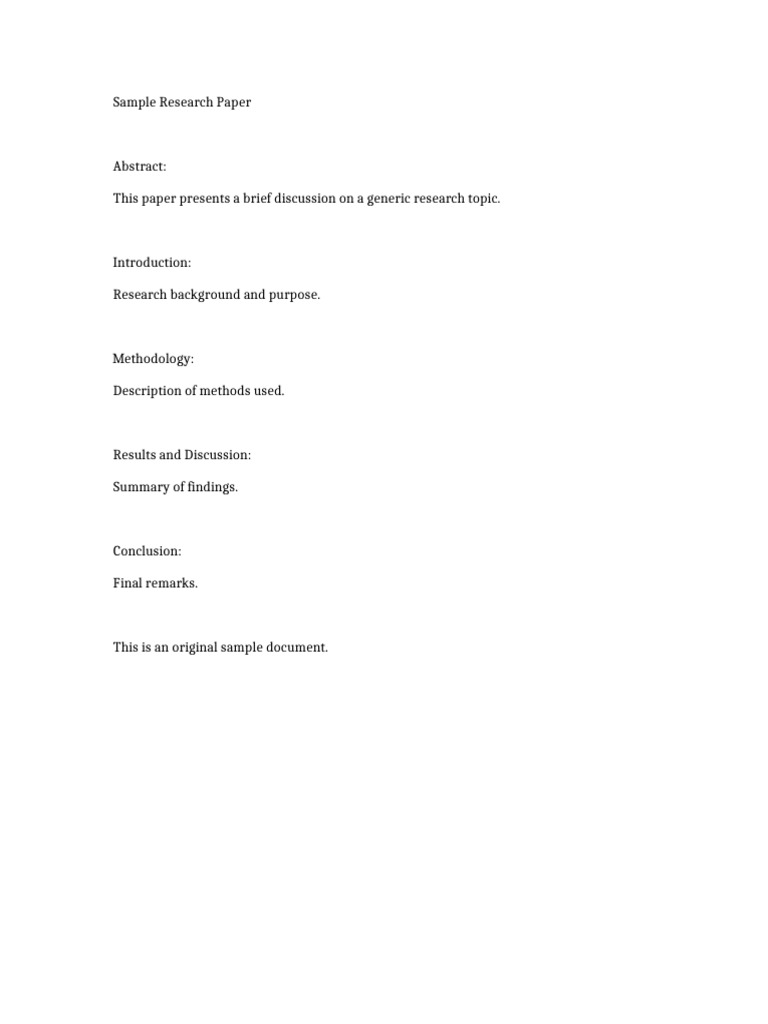 Research Paper Sample | PDF