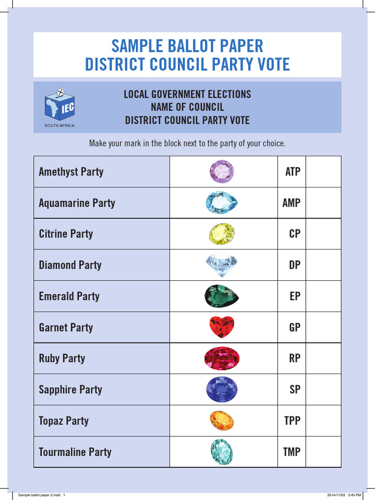 IEC - Sample Ballot Papers | PDF | Quartz | Minerals
