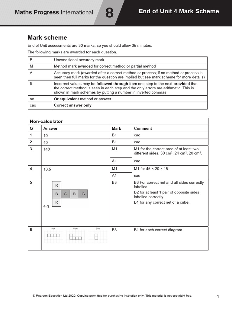 Mathsprog Int Pa y8 u04 Ms | PDF | Area | Volume