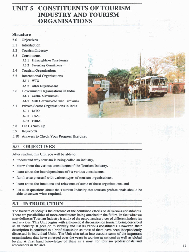Unit5 Consituents of Tourism Industry and Tourism Organisations | PDF ...