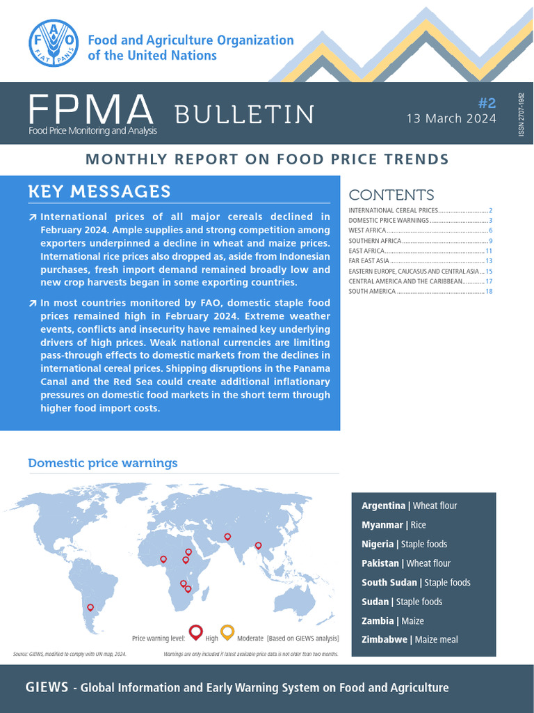 Monthly Report On Food Price Trends | PDF | Cost Of Living | Cereals