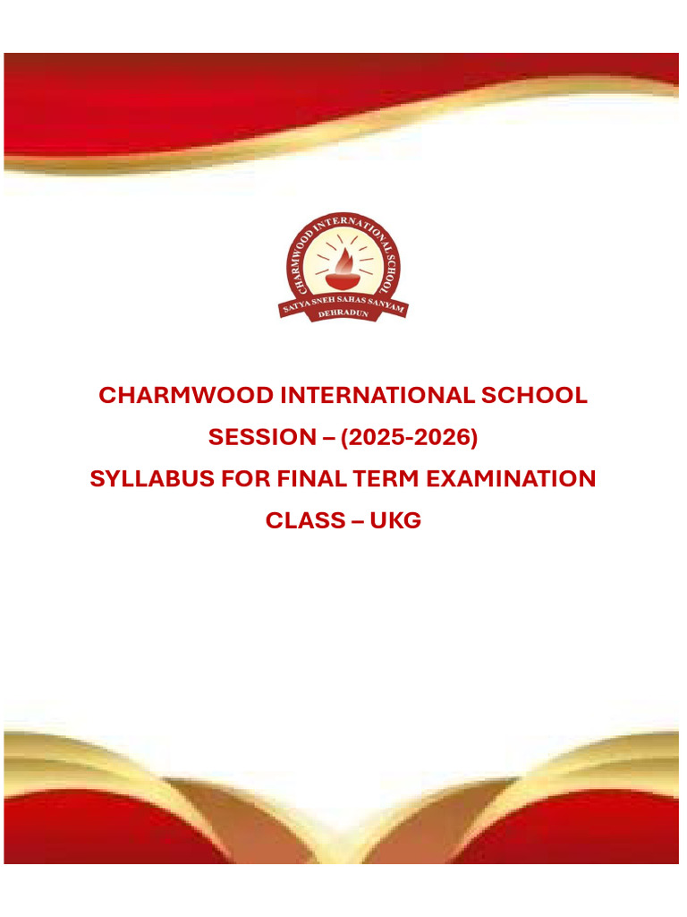 Final Term Syllabus Grade UKG 2025-2026 | PDF