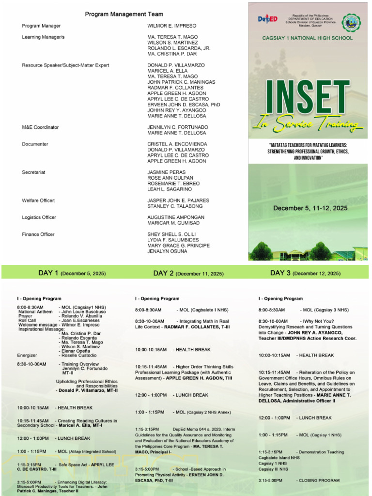 Inset Program | PDF