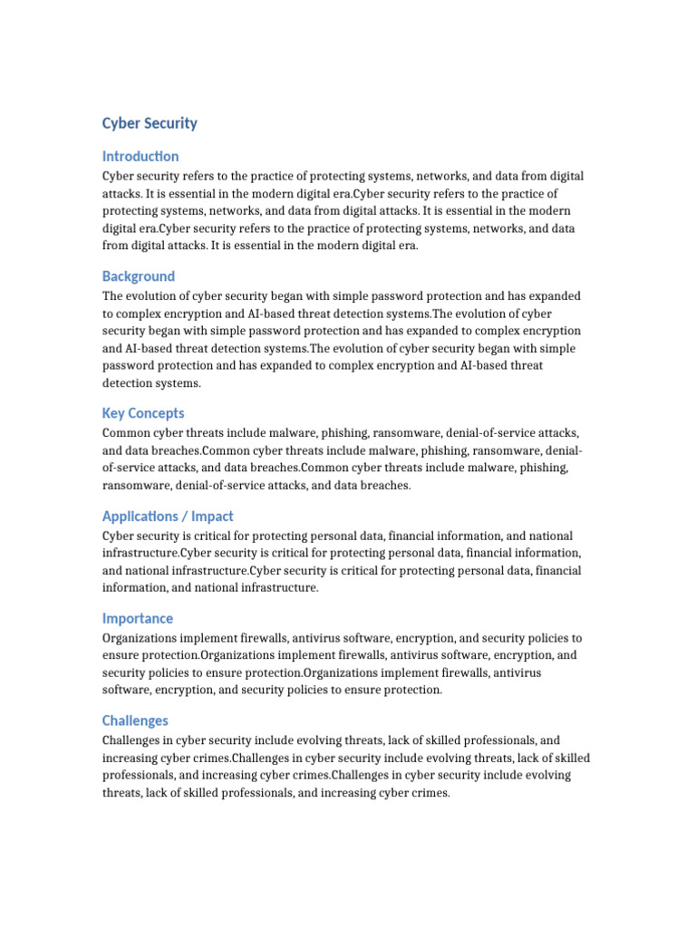Cyber Security Scribd Ready | PDF | Security | Computer Security