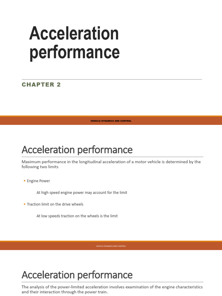 Lecture 02 Acceleration Performance | PDF | Torque | Engines