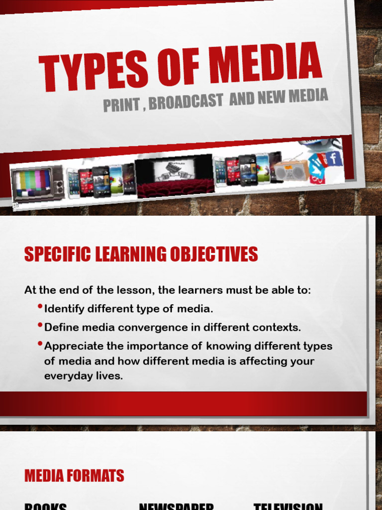 Types of Media Cot2 012706 | PDF | Technological Convergence | New Media