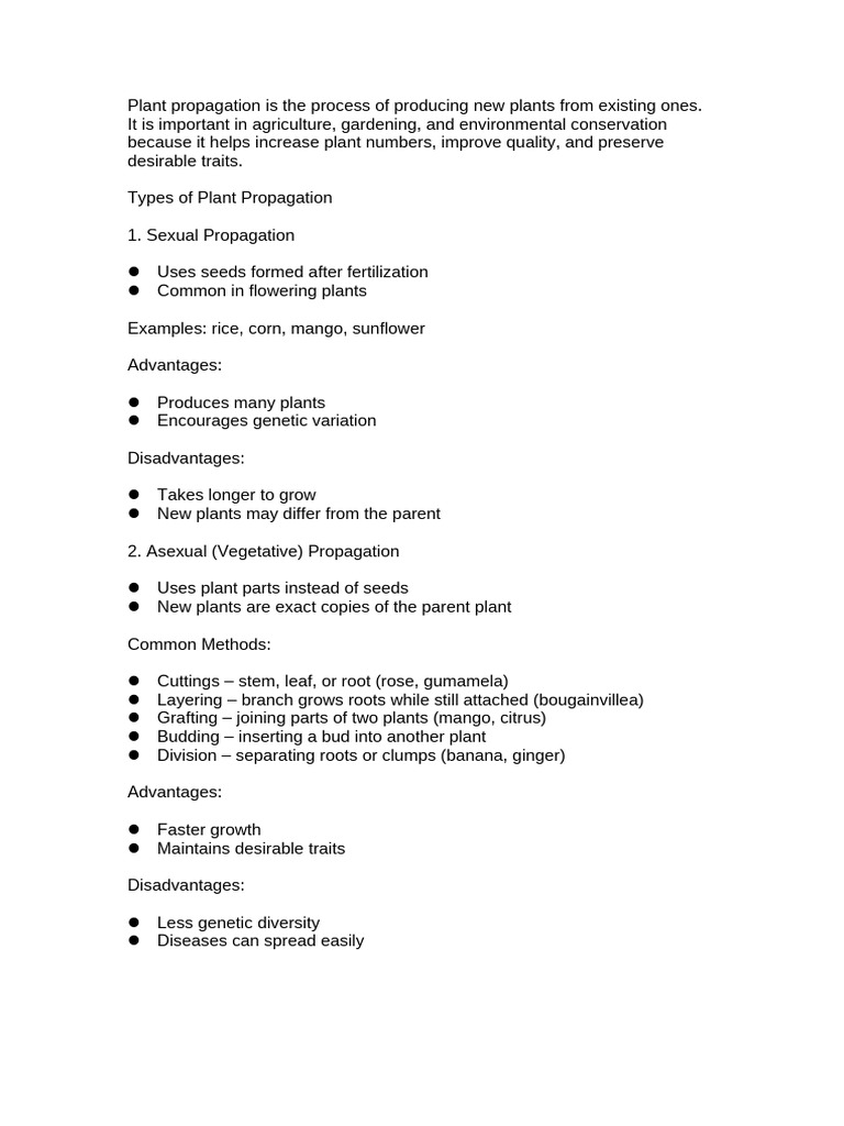 Plant Propagation | PDF