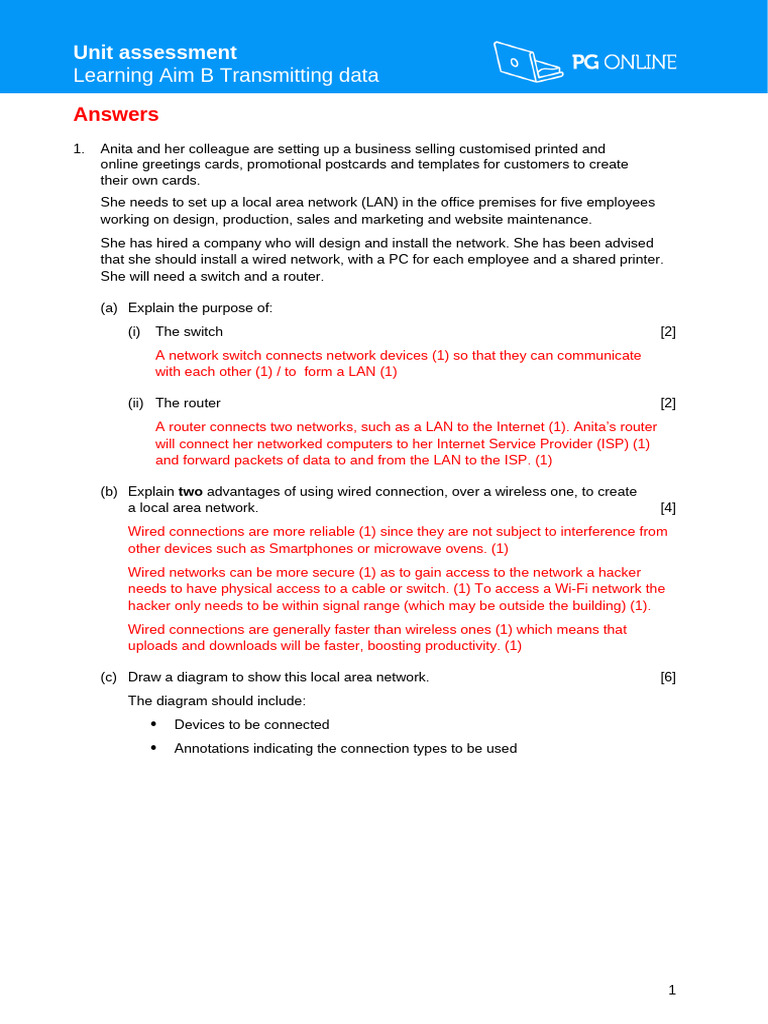 Learning Aim B Assessment Answers | PDF | Computer Network | Data ...