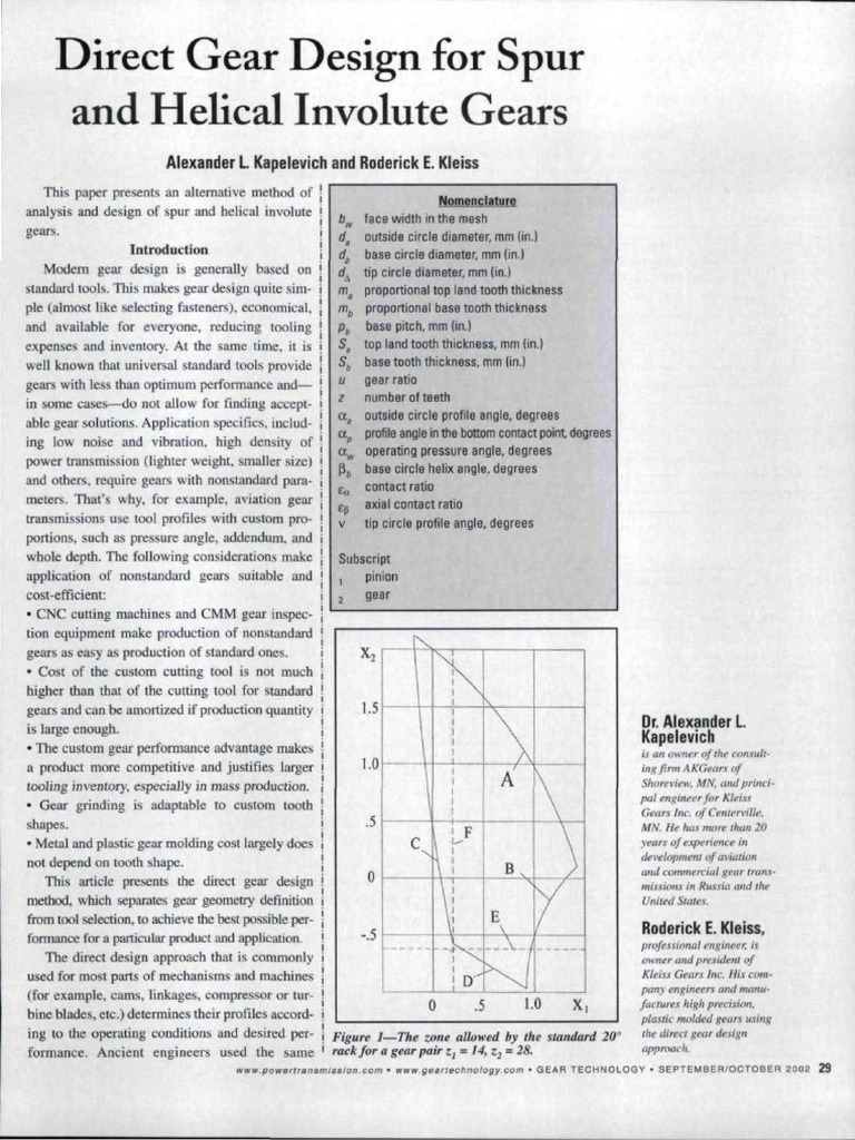 Direct Gear Design For Spur and Helical Involute Gears | PDF | Gear ...