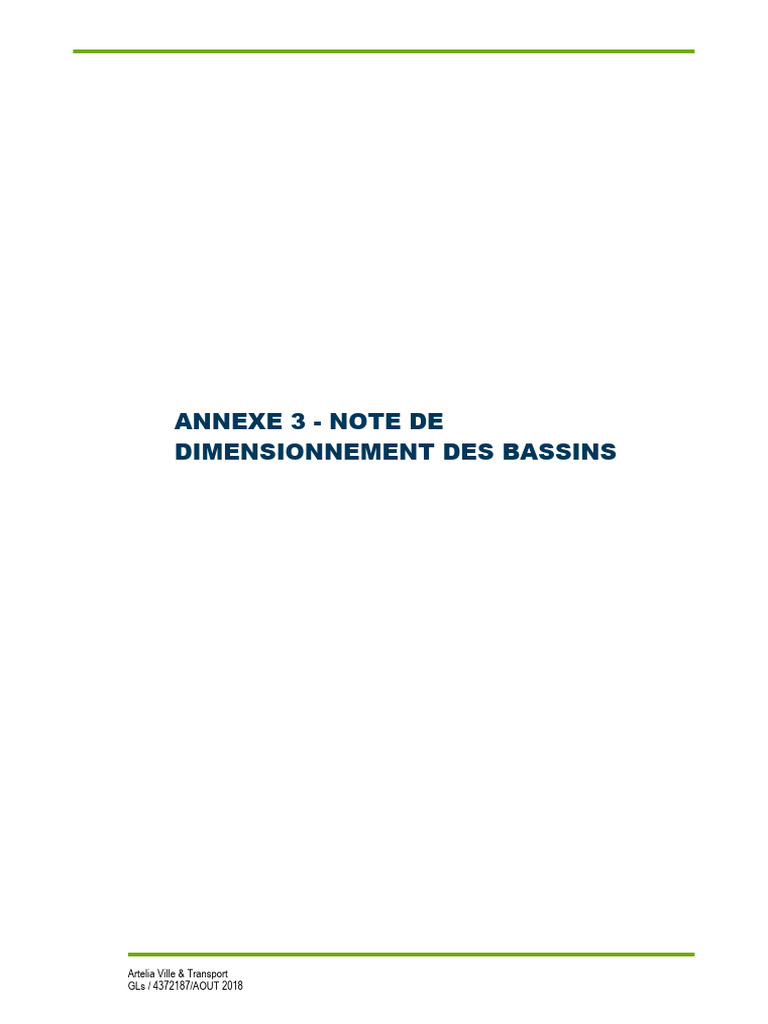 Annexe 3 Note de Dimensionnement Des Bassins v4 | PDF | Eau douce ...