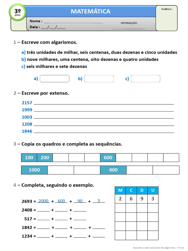1 - Valor Posicional Dos Algarismos-5 | PDF