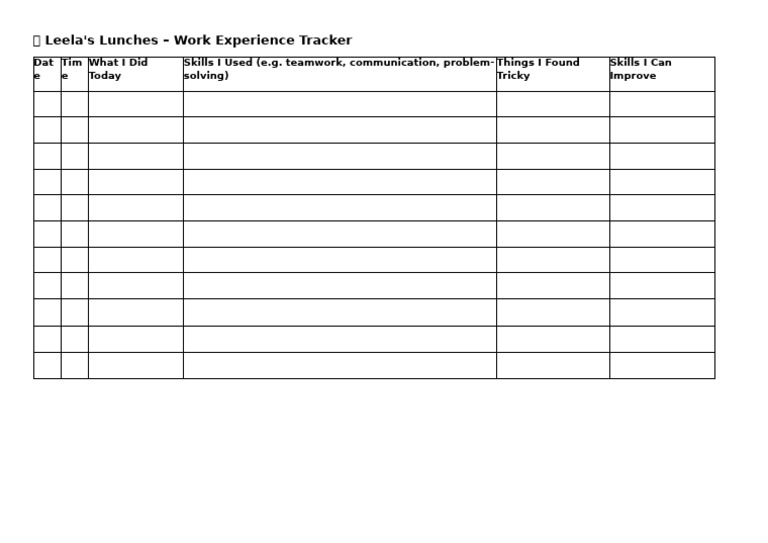 Work Ex Tracker | PDF