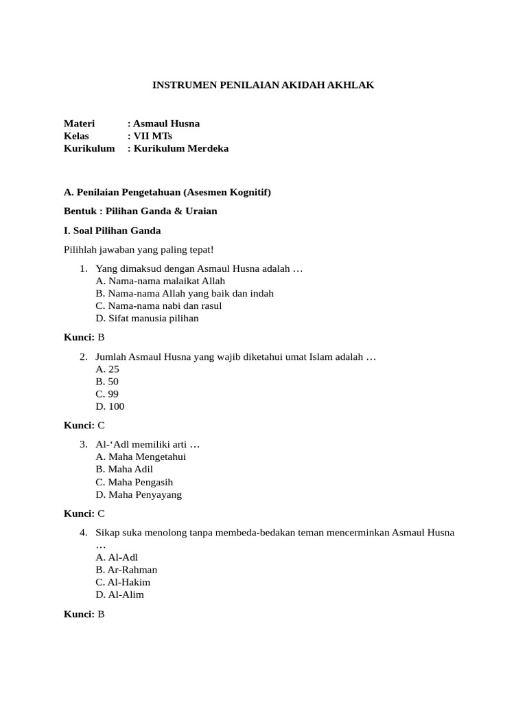 Instrumen Penilaian | PDF