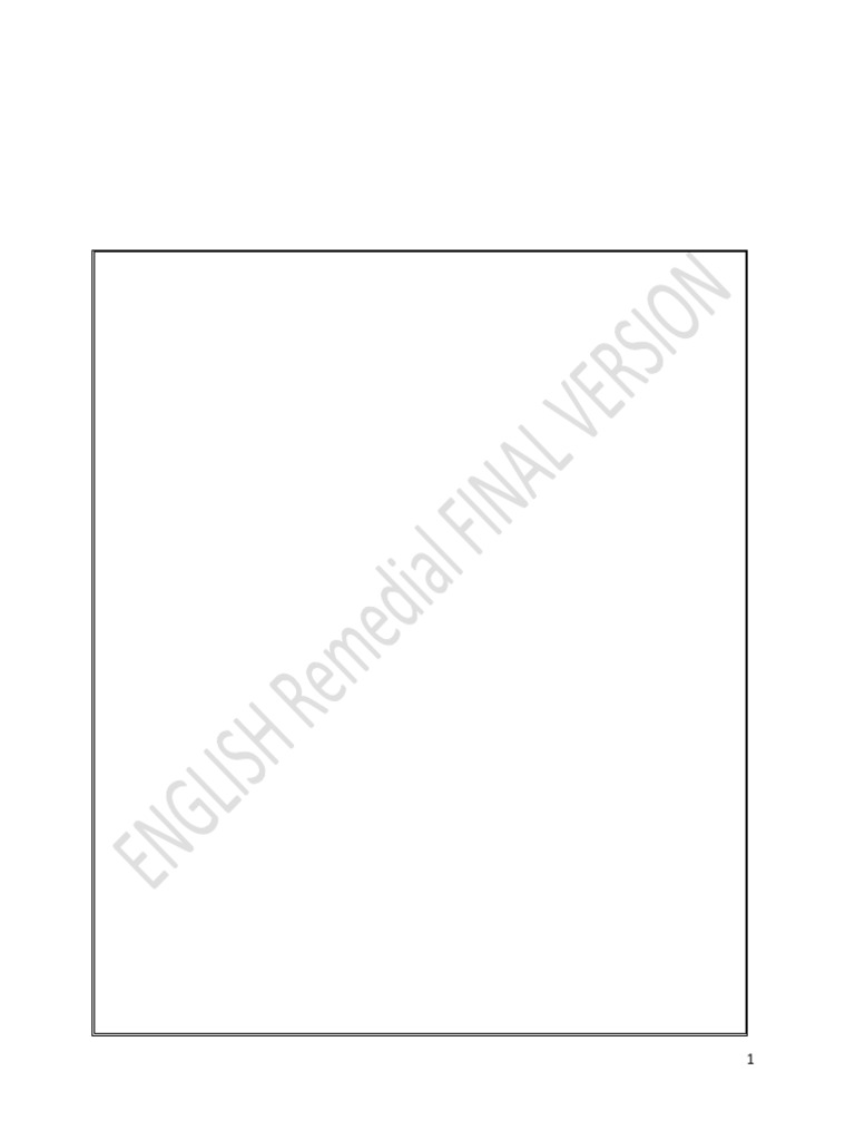English Remedial Final Version | PDF | Grammatical Tense | Adverb
