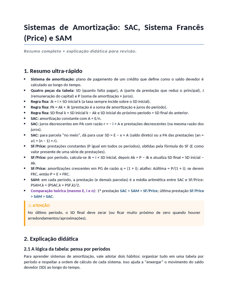 Sistemas de Amortizacao Diagramado | PDF | Juros | Contabilidade financeira
