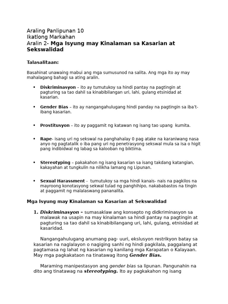 AP 10 Lesson 2 Q3 | PDF