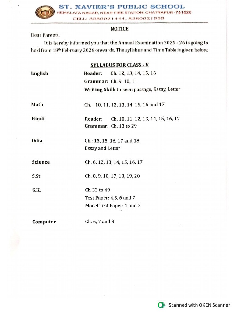 Class 5 | PDF