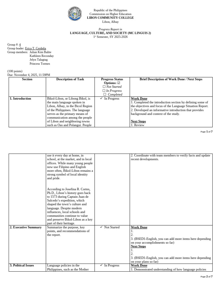 Progress Report LSR_GROUP 4 | PDF | Social Stigma | Philippines