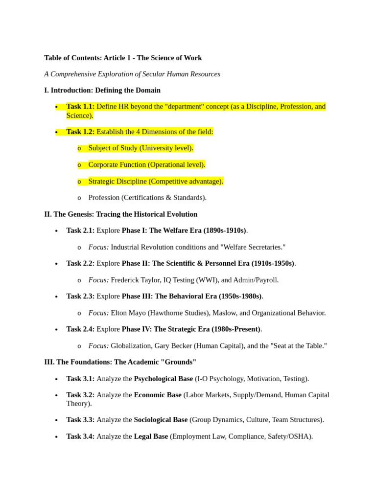 HR Table of Contents | PDF | Business
