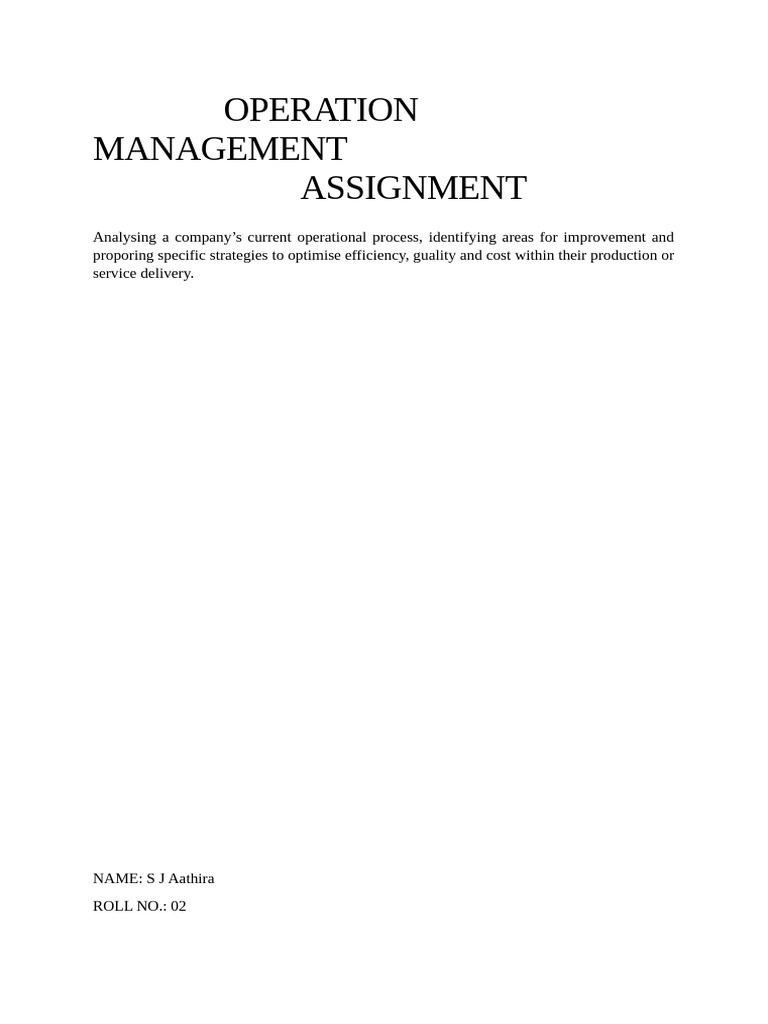 Assignment OM | PDF