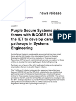 Purple Secure Systems Join Forces With INCOSE UK and The IET To Develop Career Pathways in Systems Engineering