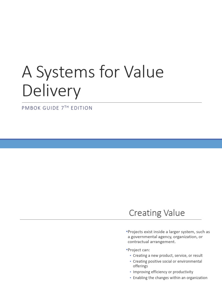 Systems For Value Delivery | PDF | Governance | Product Lifecycle
