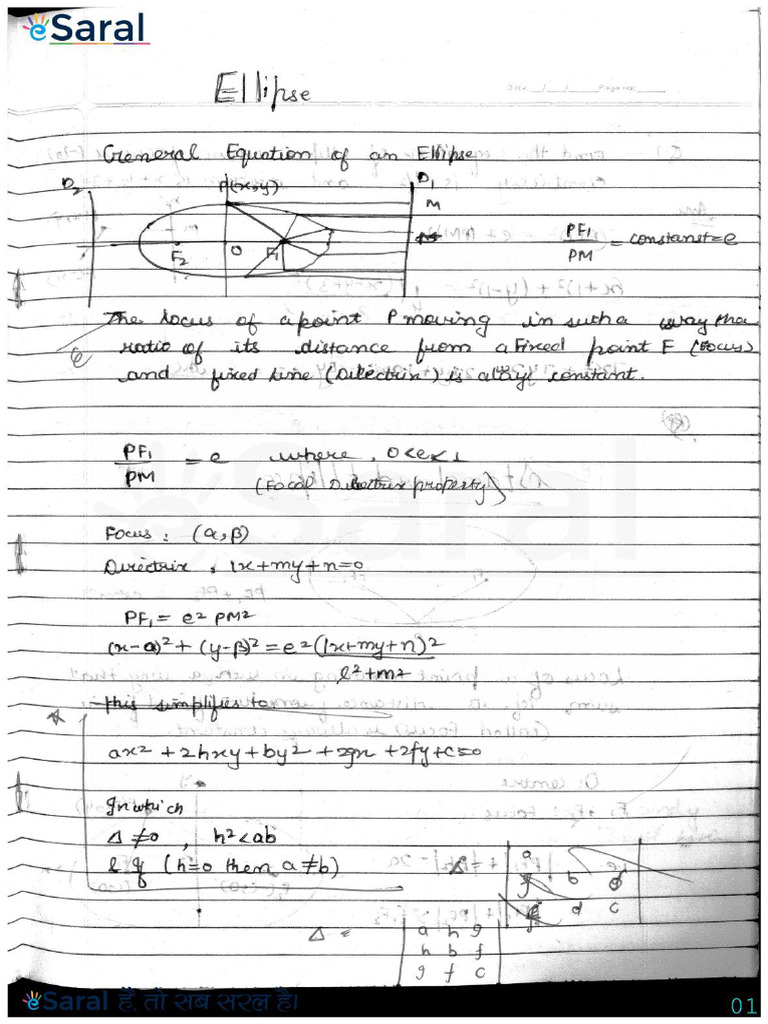 Ellipse Notes Math | PDF