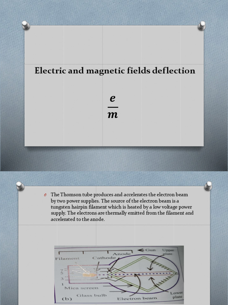 Electric and Magnetic Fields Deflection | PDF | Electron | Force