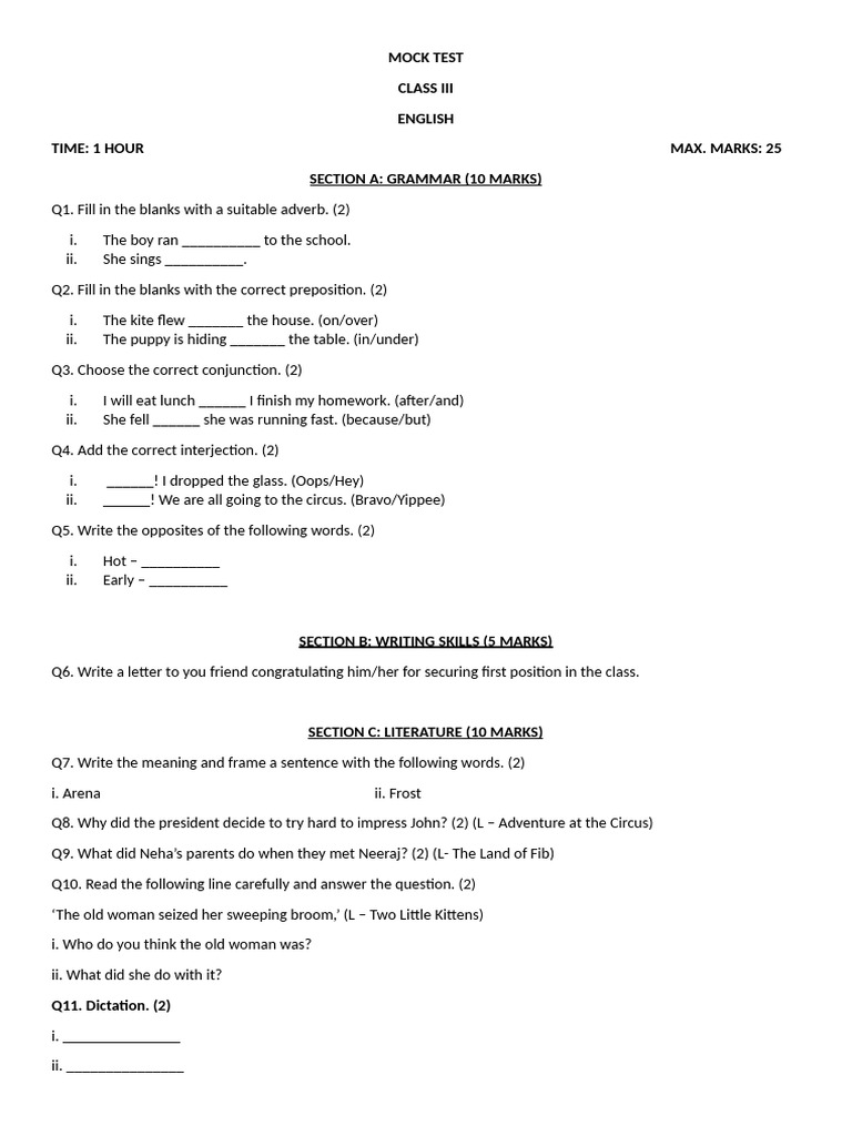 Mock Test 3 | PDF