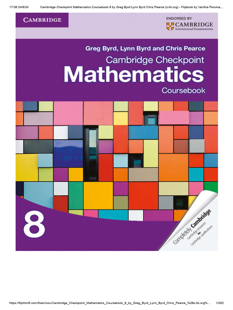 Cambridge Checkpoint Mathematics Coursebook 8 by Greg Byrd Lynn Byrd ...